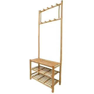 Kompaktgarderobe   , holzfarben , Maße (cm): B: 70 H: 175