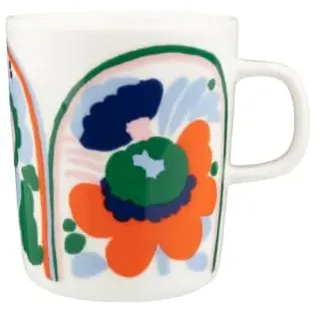 Marimekko Oiva/Karuselli Mug 2,5 dl, White, lt.Blue, orange