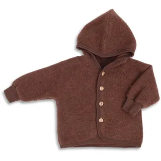 Engel - Wollfleece-Kapuzenjacke HOLZKNÖPFE in zimt melange Gr.86/92
