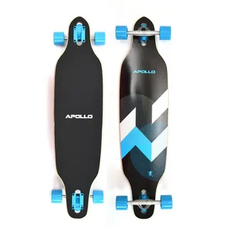 Apollo Longboard Twin Tip DT Longboard 38", aus Holz mehrlagig verleimt für Idealen Flex & Stabilität blau