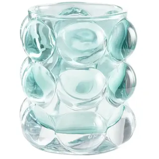 Teelichthalter , türkis/petrol , Glas  , Maße (cm): H: 9  Ø: 9