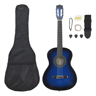 vidaXL Klassikgitarre 8-tlg. B Blau