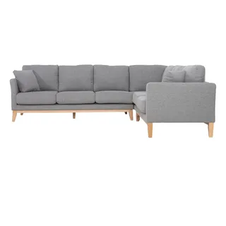 miliboo Eckcouch Stoff 5-6 Plätze Silber