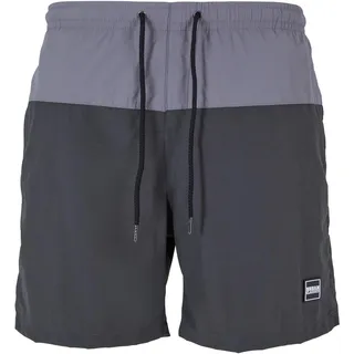 URBAN CLASSICS Men's Block Swim Shorts Badehose, Blackbird/Asphalt, 5XL