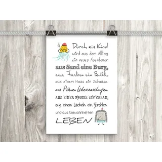 artissimo Poster DIN A4 Hochformat 21x29,7 cm PE0101-DR – Kinderposter, emotionales Sprüche Poster im Skandi Stil, Wanddeko Kinderzimmer Babyzimmer, Geschenk zur Geburt