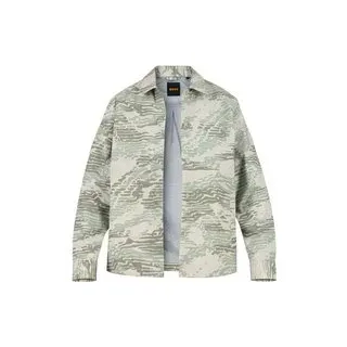 BOSS Orange Herren Overshirt grün Mikrofaser camouflage, grün, Frühjahr/Sommer 2026