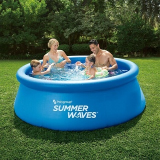 Quick-Up-Pool Summer Waves  (Ø x H: 244 x 66 cm, Blau, 2.070 l)