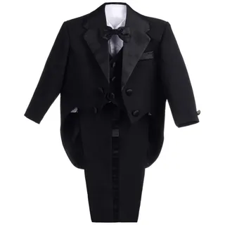 Lito Angels 5 Teiliges Anzüge & Sakkos Set für Jungen, Gentleman Smoking Anzug Hochzeit, Schwarz, Größe 3-4 Jahre 104 - 3-4 Jahre