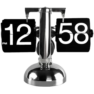 CHEOTIME Digitale Klappuhr, Automatische Klappzahlenuhr Flip Uhr Mechanische Klappuhr Vintage-Uhr Klappzahlen Minimalistisch Hat EIN Quarzwerk Für Wohnzimmer, Arbeitszimmer(Schwarz)