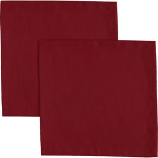 Erwin Müller Serviette, Stoffserviette 2er-Pack Uni, Madrid weinrot Größe 40x40 cm - angenehme, weich fließende Qualität, mit hochwirksamer Fleckschutzausrüstung, bügelleicht