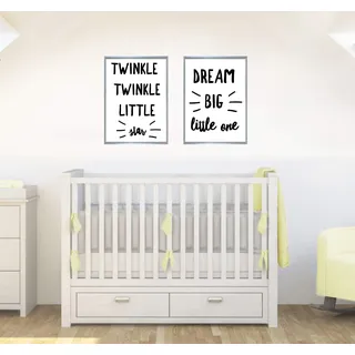 Twinkle Twinkle Set mit 2 Zitaten Schöne Kinderzimmer Dekor Wandkunst Poster Druck – Größe A4 – 210 x 297 mm