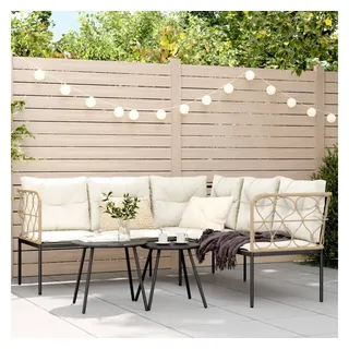 vidaXL Gartenlounge-Set Loungesofa schwarz/weiß