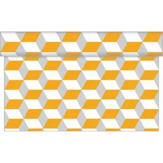 Sovie HOME Tischläufer Chicago in Orange- Grau aus Linclass® Airlaid 40 cm x 4,80 m, 1 Stück - moderne Struktur