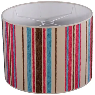 Dirk Davids Leuchten GmbH Lampenschirm Lampenschirm Zylinder Rivera Leinen Beige Streifen Bunt TL 40-40-25, Mehrfarbig gestreift