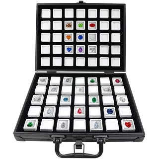 Xigner 70 Gitter Diamant-Vitrine Schmuck Edelstein Aufbewahrung Sammlung Display Box - Schmuckbox für Ringe, Ohrringe, Uhren & Ketten Aufbewahrung und andere Mini-Waren - Sortierkästen