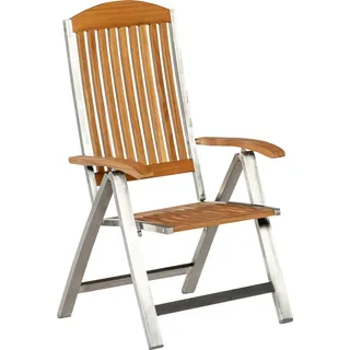 Merxx Keros Klappsessel 60 x 118 x 105 cm edelstahl/akazie
