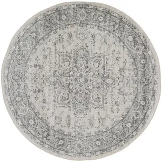 Livabliss Vintage-Teppich, Grau, Textil, Orientalisch, Rund, 160x160 cm, Oeko-Tex® Standard 100, in verschiedenen Größen erhältlich, Teppiche & Böden, Teppiche, Vintage-Teppiche