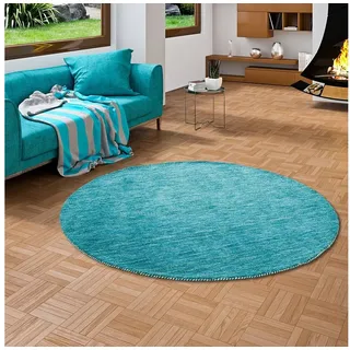 THEKO Wollteppich Natur Teppich Indo Gabbeh Ella Rund, Rund, Höhe: 18 mm 200 cm x 200 cm x 18 mm