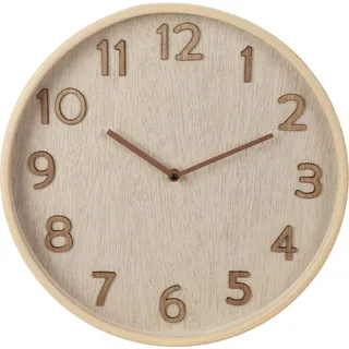 Wanduhr, Beige, Holzwerkstoff, 39x6x39 cm, Dekoration, Uhren, Wanduhren