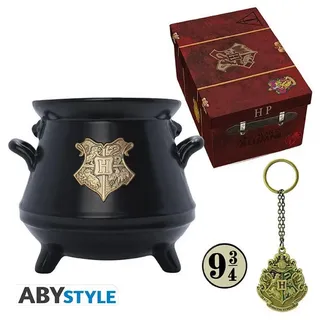 ABYstyle HARRY POTTER - Pack premium 3D mug+3D Keychain+Pin Hogwarts' suitcase