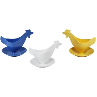 Eierbecher Huhn in Pastellfarben farbig sortiert 3er Set
