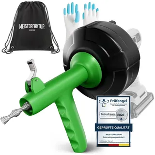 Rohrreinigungsspirale [7,5m] - Automatik Funktion (Neu) - Ideale Abflussspirale mit automatischer Zuführung - Die Rohrspirale für echte Heimwerker!