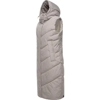 Steppweste RAGWEAR "Suminka Vest", Damen, Gr. 5XL (50), beige (elfenbeinfarben), Außenmaterial: 100% Polyester. Innenfutter: 100% Polyester. Wattierung: 100% Polyester, gerade knielang, hoch geschlossener Ausschnitt, Westen Steppweste, Wasserdichte, lange Damen Winterweste