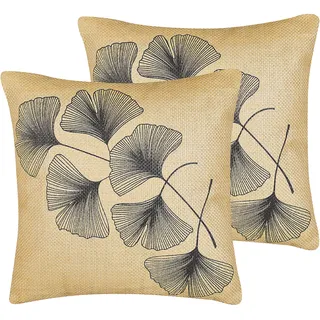 Beliani Wakad Dekokissen 45 x 45 cm Beige