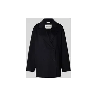 Regular Fit Wolljacke mit doppelreihiger Knopfleiste, Marine, 40
