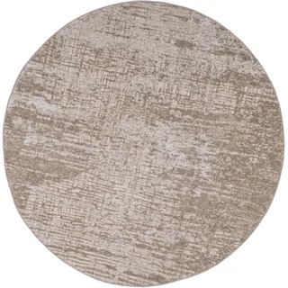 OTTO home Teppich OTTO HOME "Ariano, dezenter Glanz mit Hoch-Tief-Struktur" Gr. 9, beige, H:12mm Ø:140cm, Kunstfaser, Teppiche, Teppich, Vintage Design, Schrumpf Carving-Effekt, Wohnzimmer, Schlafzimmer