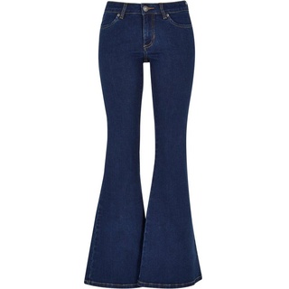 URBAN CLASSICS Bequeme Jeans Urban Classics Damen Ladies Organic Low Waist Flared Denim blau 28