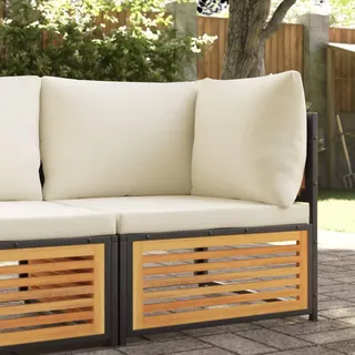 vidaXL Garten-Lounge-Set mit Kissen weiß