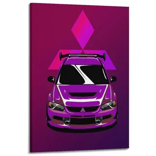 JDM Auto-Poster für Mitsubishi Lancer EVO Rennwagen, dekoratives Gemälde, Leinwand, Wand und Kunstbild, Familienschlafzimmer, 30 x 45 cm