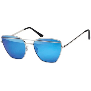 BEZLIT Eyewear Sonnenbrille Schmetterlingsform Designer Damen Sonnenbrille (1-St) mit verspiegelten, schwarz, blau und grünen Linsen blau