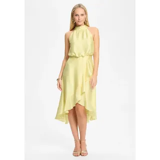 SWING Cocktailkleid - Cocktailkleid aus Satin mit Volant Taillierte Passform mit fließendem Rockteil blau 44