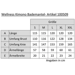 TOM TAILOR Bademantel TOM TAILOR 0100509 Wellness Kimono Bademantel, 100% Baumwolle L