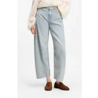 BOSS für Damen. 50558722 Blaue Relaxed Fit Jeans mit Ballonbein (26/30), Lässig, Denim, Polyester