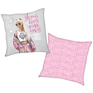 Barbie Dekokissen Kinder Kissen 40 x 40 cm Barbie Kuschelkissen Dekokissen rosa