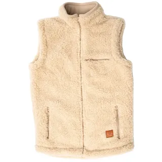 awoolco Funktionsweste Wollweste 100% Schurwolle Dickes Material und Länge als Nierenwärmer beige XL
