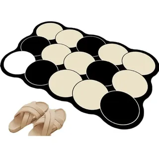 Runde Badezimmer-eingangsmatte 50 X 80 Cm, Minimalistischer Amerikanischer Stil, Schnelltrocknend, Saugfähig, Fleckenabweisend Und Rutschfest, Aus Kieselgur.
