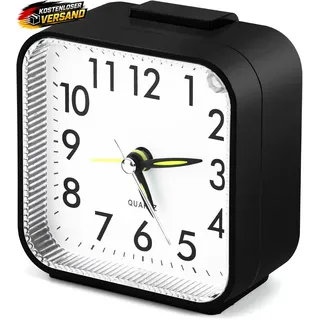 Analoger Wecker leise mit Nachtlicht für Tiefschläfer Reisewecker, batteriebetri