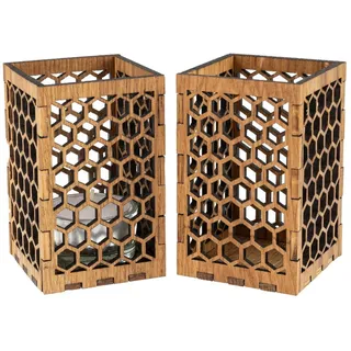 herbeschick. Aufbewahrungsbox Stiftehalter, Teelichthalter aus Eichenholz, Stiftebox, Organizer (1 Stück)