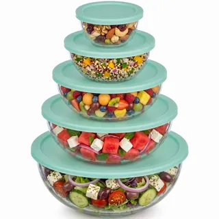uandu Salatschüssel mit Deckel 10-teilig – Rührschüsseln aus Glas