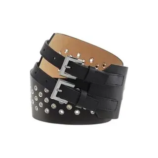 Michael Kors Gürtel - 85Mm Wide Waist With Grommets - Gr. M - in Schwarz - für Damen