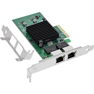 InLine Dual-Gigabit Netzwerkkarte 2x RJ45 1 Gb/s, PCIe x4, inkl. Low-Profile 51125B