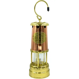 Kupfer-Messing Petroleum Grubenlampe Höhe 220 mm