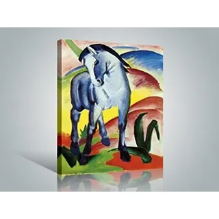 1art1 Franz Marc Poster Blaues Pferd I, 1911 Bilder Leinwand-Bild Auf Keilrahmen | XXL-Wandbild Poster Kunstdruck Als Leinwandbild 80x60 cm