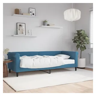 vidaXL Bett Tagesbett mit Matratze Blau 80x200 cm Samt blau 200 cm x 80 cm