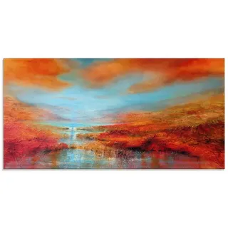 ARTland Glasbild Dreamland Größe: 100x50 cm - Orange
