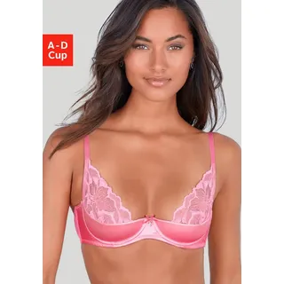 LASCANA Büstenhebe, BH mit Bügel, BH-Ouvert, BH brustfrei, Spitzen-BH sexy Unterwäsche, sexy Dessous, Reizwäsche Damen rosa 75